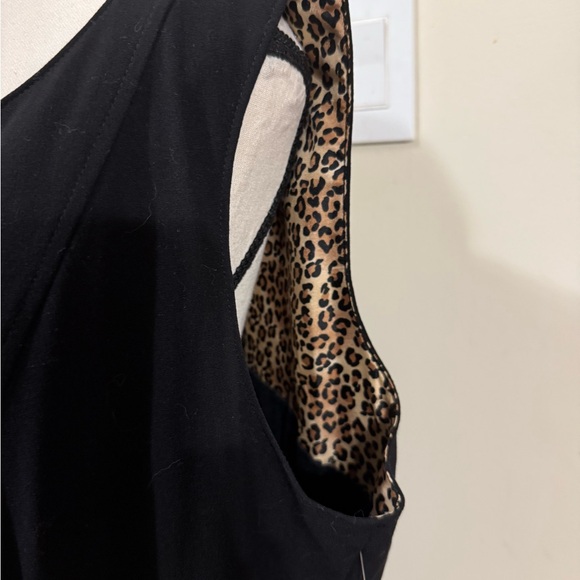 Tahari ASL | Black A-Line Dress with animal print - Picture 10 of 10